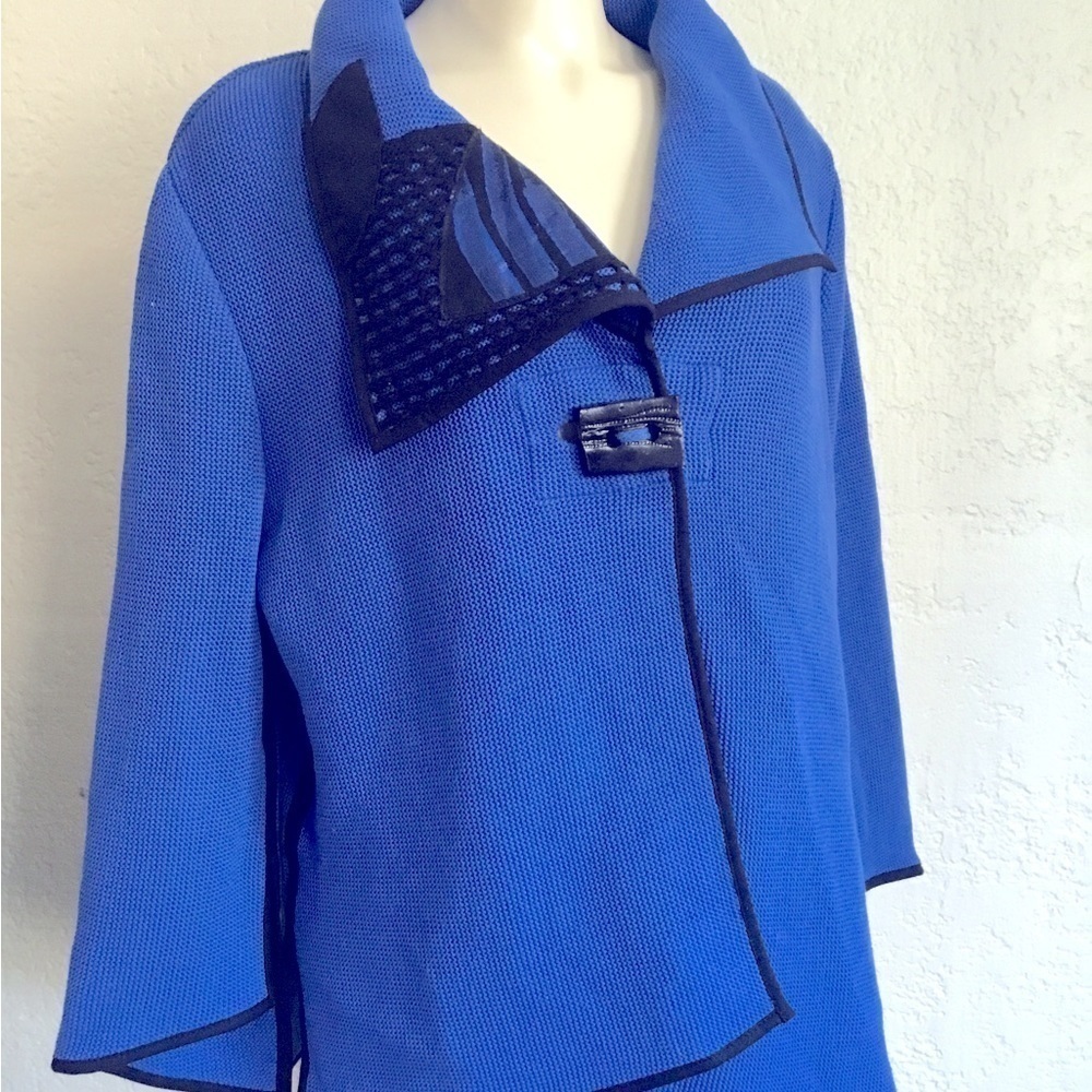Tiwoli OF IRELAND cotton / acrylic one button asymmetric top XL